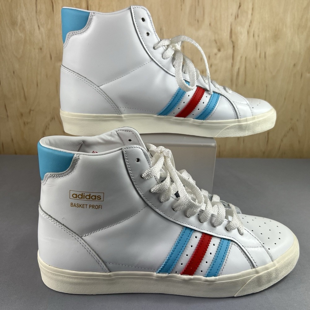 Adidas Basket Profi Men's Shoes Size 9.5 White Red Blue FW5000